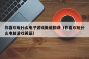 你喜欢玩什么电子游戏英语翻译（你喜欢玩什么电脑游戏英语）