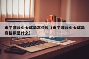 电子游戏中大奖最高倍数（电子游戏中大奖最高倍数是什么）