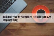 在家能玩什么电子游戏软件（在家能玩什么电子游戏软件好）