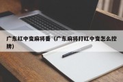 广东红中变麻将番（广东麻将打红中变怎么控牌）